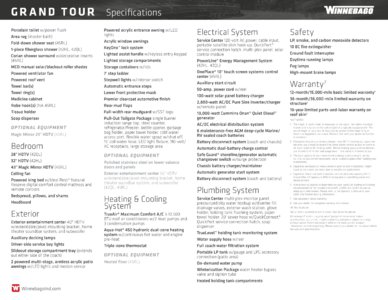 2016 Winnebago Grand Tour Brochure page 23