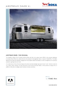 2017 Airstream Diner XL Europe Brochure page 1