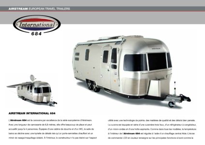 2017 Airstream European Travel Trailers French Brochure page 20