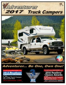 2017 ALP Adventurer Truck Campers Brochure page 1