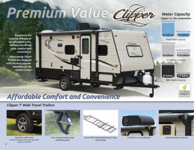 2017 Coachmen Clipper Travel Trailer Brochure page 2