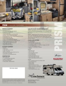 2017 Coachmen Prism Brochure page 2