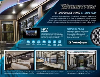 2017 Grand Design Momentum Luxury Fifth Wheels Toy Haulers Brochure page 3