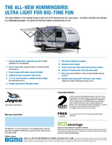 2017 Jayco Hummingbird Brochure page 4