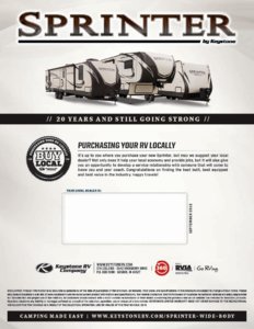 2017 Keystone RV Sprinter Brochure page 24