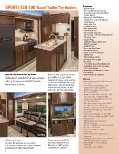 2017 KZ RV Sportster Brochure page 2