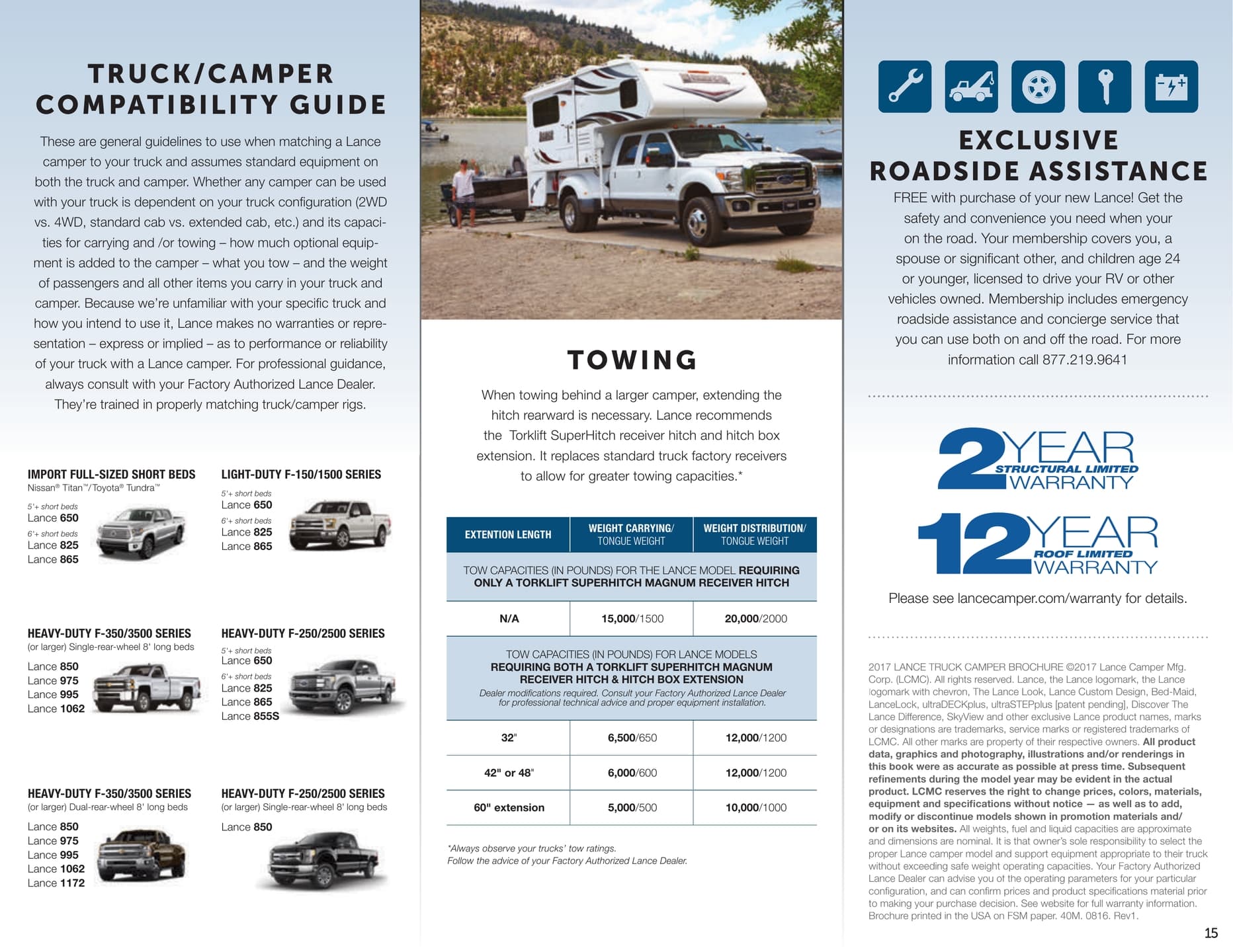 2017 Lance Truck Campers Brochure | Download RV brochures ...