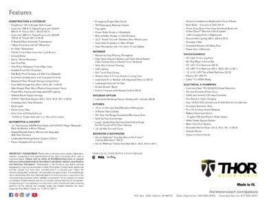 2017 Thor Palazzo Brochure page 12