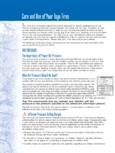 2017 Toyo Tires RV Tire Safety Brochure page 2