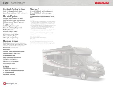 2017 Winnebago Fuse Brochure page 17