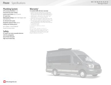 2017 Winnebago Paseo Brochure page 14