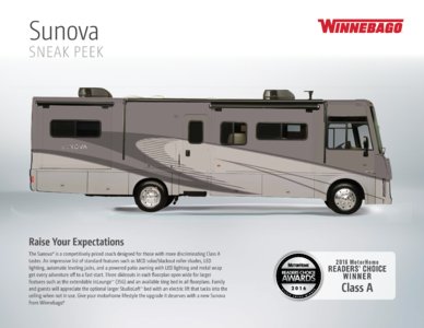 2017 Winnebago Sunova Brochure page 1