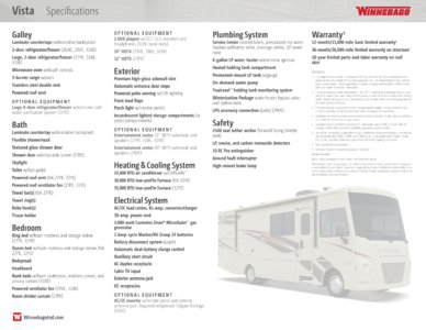 2017 Winnebago Vista Brochure page 23