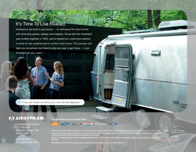 2018 Airstream International Signature Travel Trailers Brochure page 16