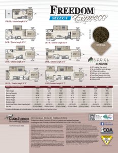 2018 Coachmen Freedom Express Select Brochure page 2