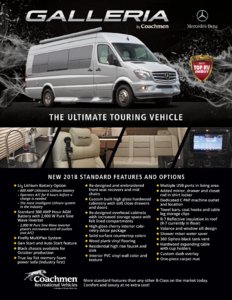 2018 Coachmen Galleria Brochure page 1