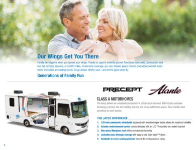 2018 Jayco Class A Motorhomes Brochure page 2