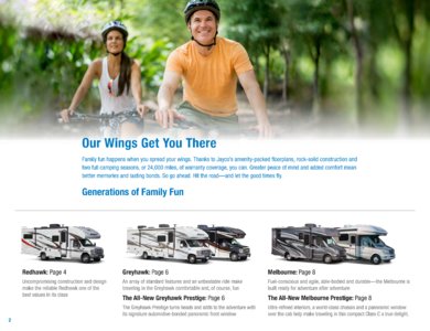 2018 Jayco Class C Motorhomes Brochure page 2