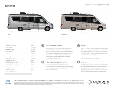 2018 Leisure Travel Vans Serenity Brochure page 12