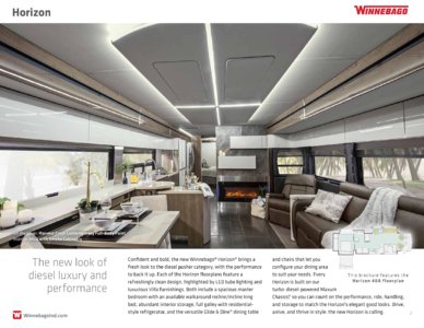 2018 Winnebago Horizon Brochure page 2