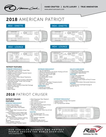 2019 American Coach American Patriot Cruiser Brochure