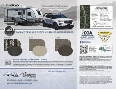 2019 Coachmen Apex French Brochure page 12