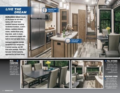 2019 KZ RV Durango Gold Brochure page 2