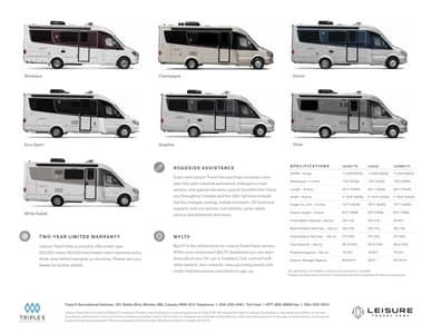 2019 Leisure Travel Vans Unity Brochure page 16