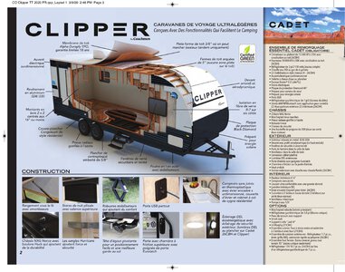 2020 Coachmen Clipper Travel Trailers French Brochure page 2