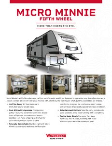 2020 Winnebago Micro Minnie Fifth Wheel Brochure page 1