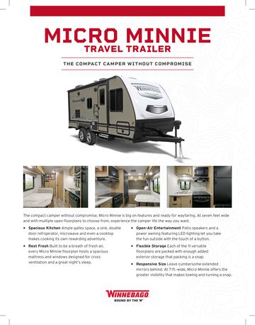 2020 Winnebago Micro Minnie Travel Trailer Brochure