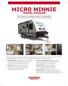 2020 Winnebago Micro Minnie Travel Trailer Brochure page 1
