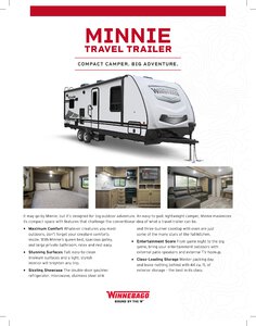 2020 Winnebago Minnie Travel Trailer Brochure page 1