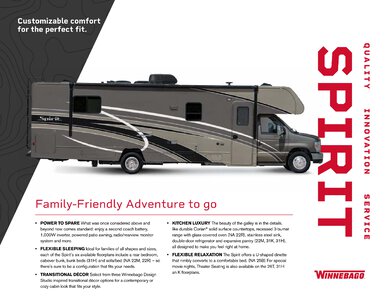 2020 Winnebago Spirit Brochure page 1