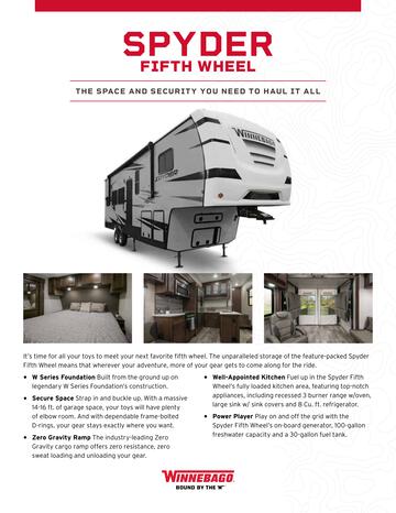 2020 Winnebago Spyder Fifth Wheel Brochure