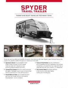 2020 Winnebago Spyder Travel Trailer Brochure page 1