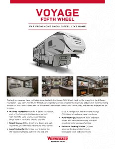 2020 Winnebago Voyage Fifth Wheel Brochure page 1