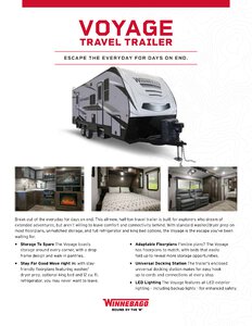 2020 Winnebago Voyage Travel Trailer Brochure page 1