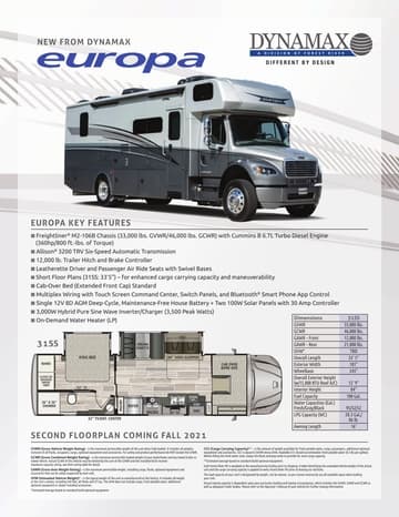 2021 Dynamax Europa Brochure