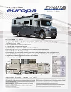 2021 Dynamax Europa Brochure page 1