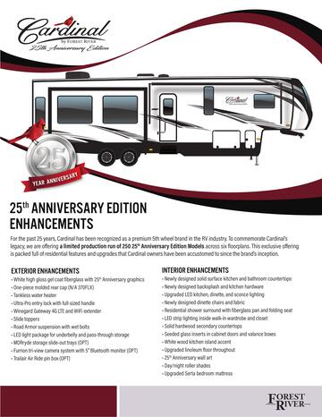2021 Forest River Cardinal 25th Anniversary Brochure