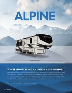 2021 Keystone RV Alpine Brochure page 2