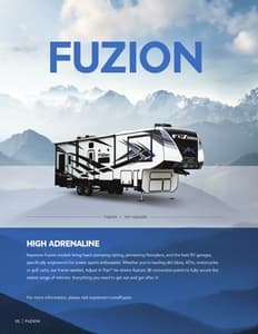 2021 Keystone RV Fuzion Brochure page 2