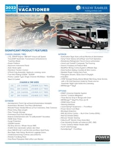 2022 Holiday Rambler Vacationer Brochure page 1