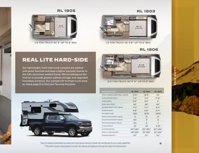 2022 Palomino Real Lite Truck Camper Brochure page 5