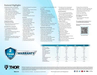 2022 Thor Sequence Brochure page 2