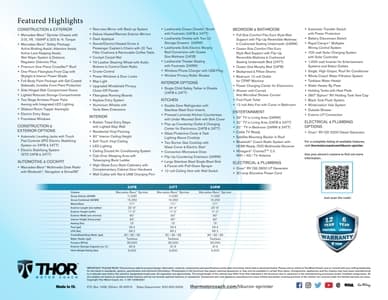 2022 Thor Tiburon Sprinter Brochure page 2