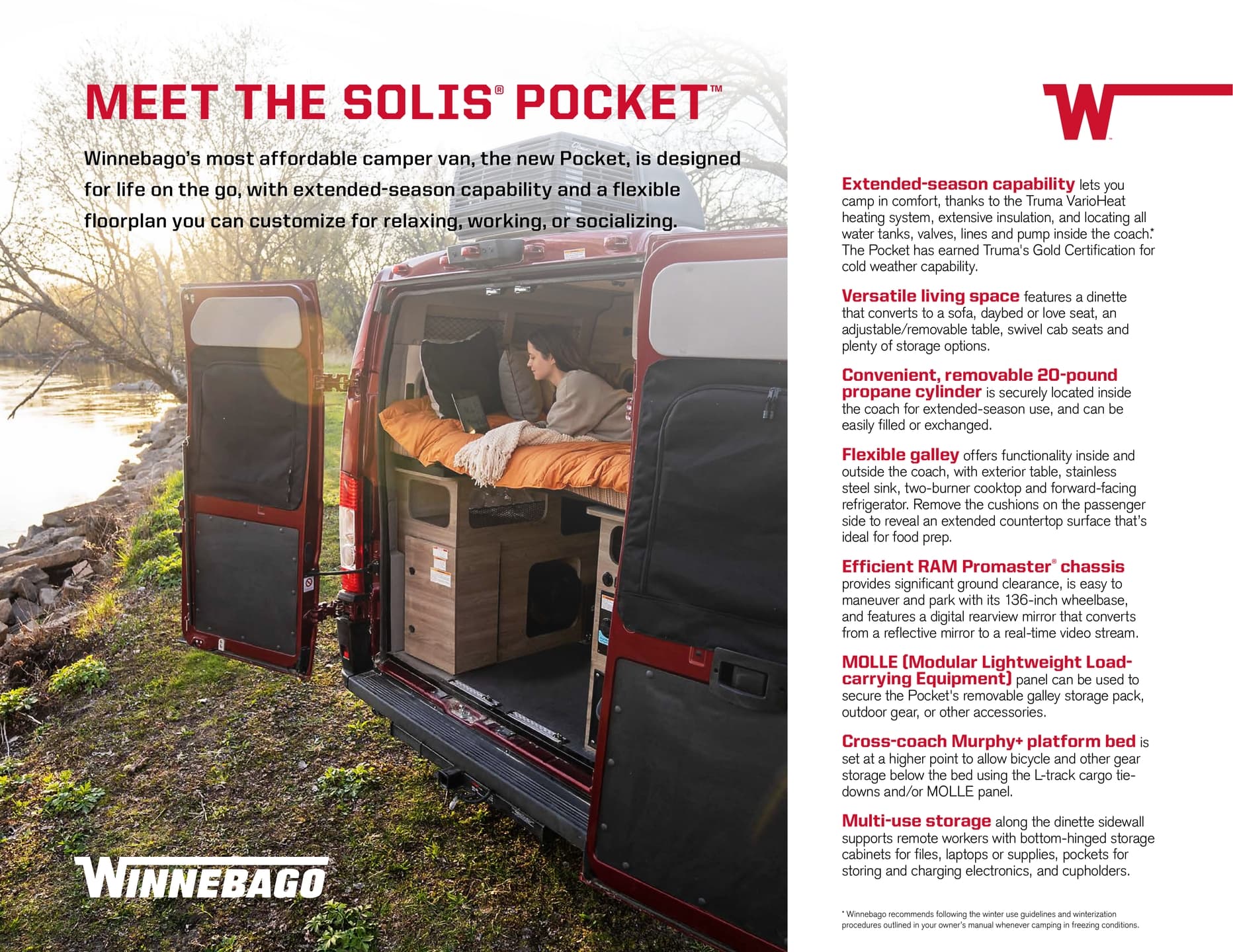 Winnebago Solis Pocket 36A Interior: Comfortable and Flexible