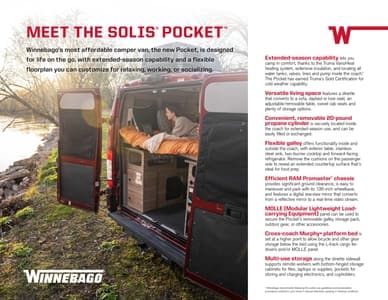 2022 Winnebago Solis Pocket Brochure page 1