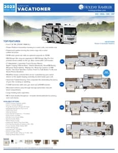 2023 Holiday Rambler Vacationer Flyer page 1